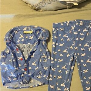 JoJo Maman Bebe Blue Bird Print Kids Matching Set